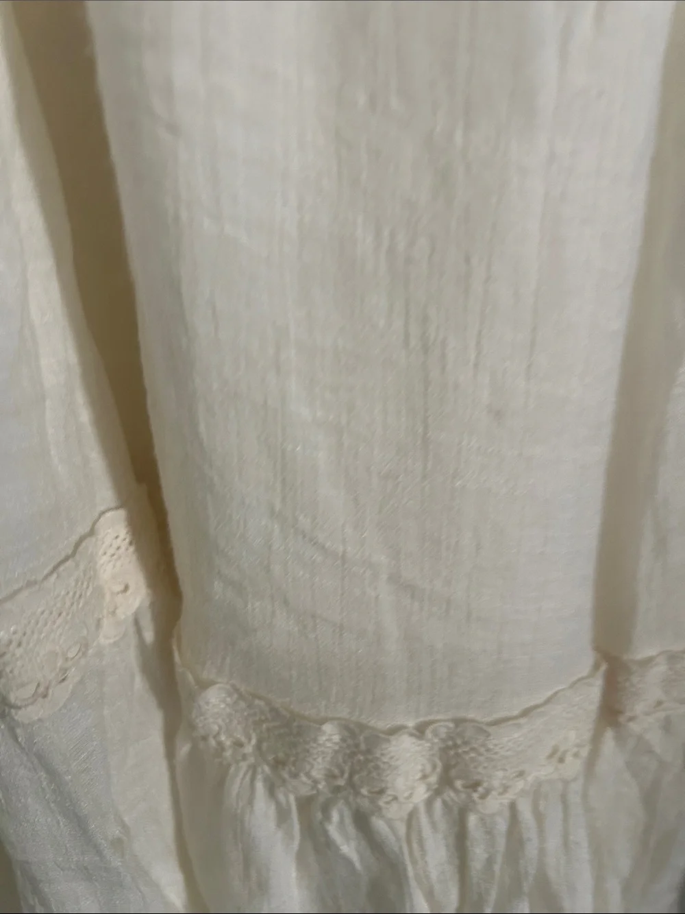 Girls' Cream Smocked Lace Maxi Dress -